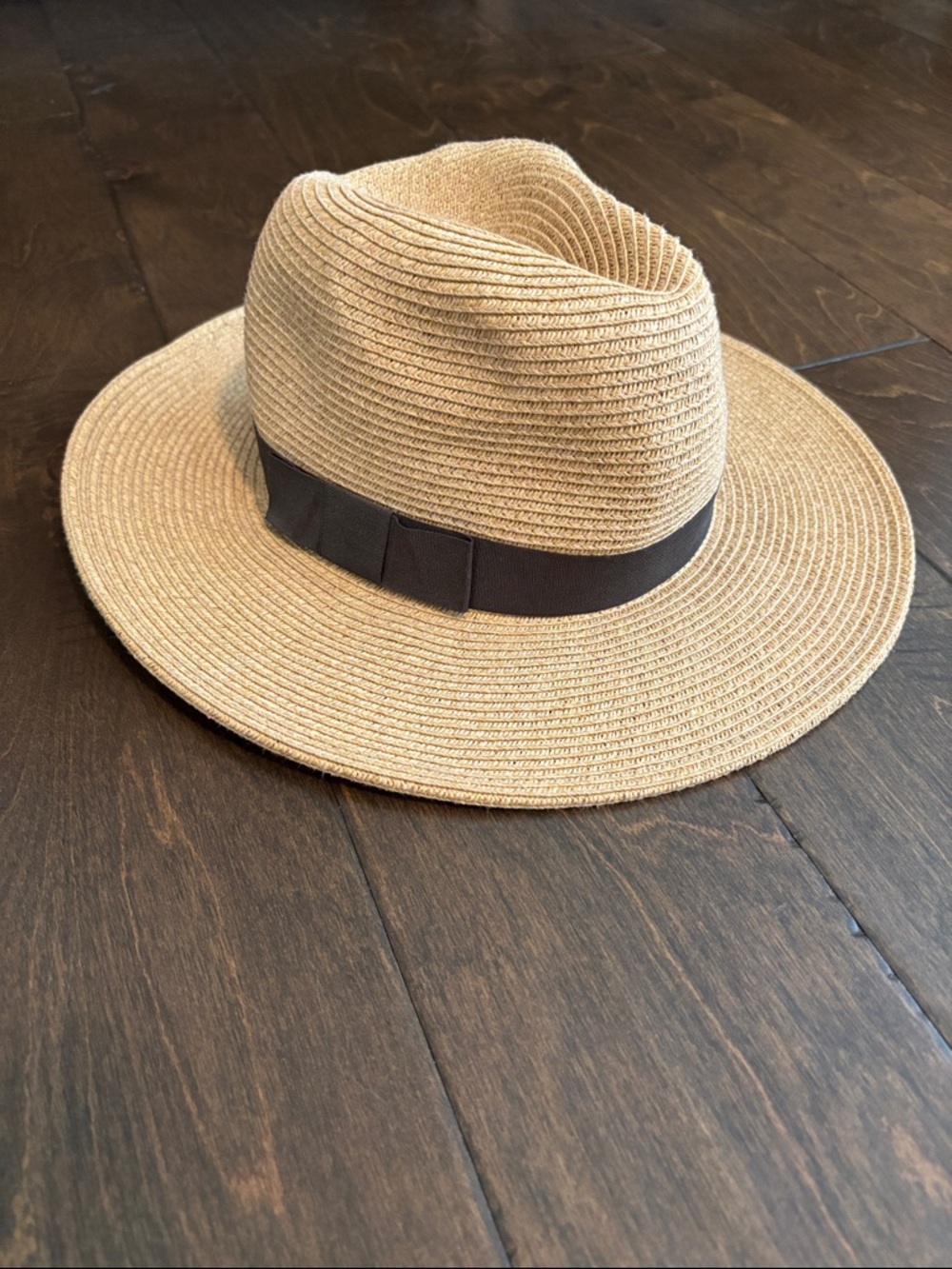 Sun Fedora Hat in Tan with Dark Brown Band